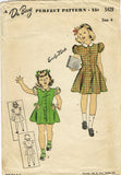 1940s Original Vintage Du Barry Pattern 5428 Uncut Easy Toddler Girls Dress Sz 4