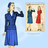 Du Barry 5437: 1940s Uncut WWII Misses 2 Piece Suit 34 B Vintage Sewing Pattern