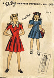 1940s Vintage Du Barry Sewing Pattern 5479 Easy WWII Toddler Girls Dress Sz 6 FF - Vintage4me2