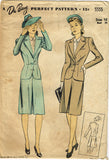 1940s Vintage Du Barry Sewing Pattern 5555 Uncut Misses WWII Tailored Suit 34 B