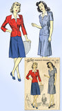 1940s Vintage Du Barry Sewing Pattern 5562 Misses WWII Tailored Suit Size 14 32B - Vintage4me2