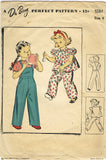 1940s Original Vintage Du Barry Pattern 5584 WWII Girls Overalls & Smock Top Sz4