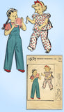 1940s Original Vintage Du Barry Pattern 5584 WWII Girls Overalls & Smock Top Sz4