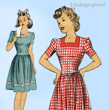 Du Barry 5598: 1940s Charming WWII Misses Dress Sz 32 B Vintage Sewing Pattern