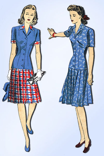 1940s Vintage Du Barry Sewing Pattern 5606 Misses WWII Tailored Suit Size 14 32B - Vintage4me2
