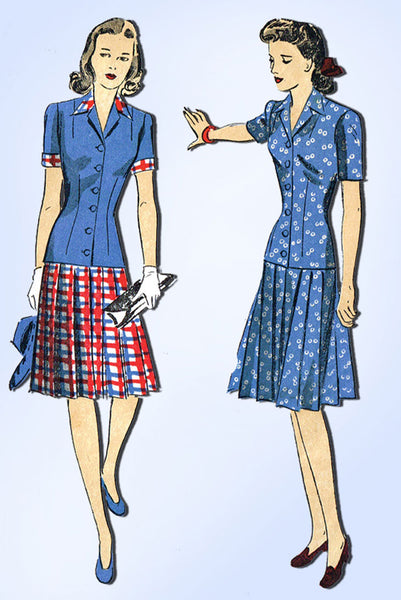 1940s Vintage Du Barry Sewing Pattern 5606 Misses WWII Tailored Suit S –  Vintage4me2