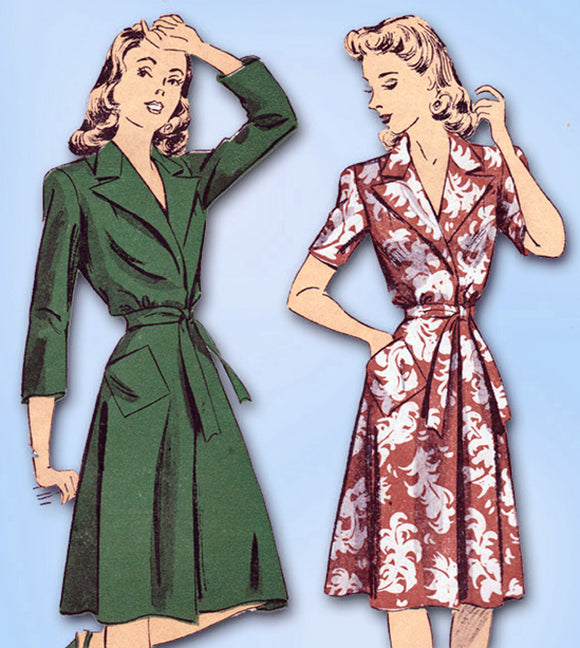 1940s Original Vintage Du Barry Pattern 5613 Misses WWII Beach & Brunch Coat 32B