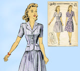 Du Barry 5616: 1940s WWII Misses Fitted Dress Sz 32 B Vintage Sewing Pattern