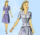 Du Barry 5616: 1940s WWII Misses Fitted Dress Sz 32 B Vintage Sewing Pattern