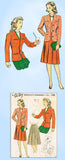 1940s Original Vintage Du Barry Pattern 5689 Charming WWII Misses Suit Sz 32 B