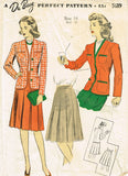 1940s Original Vintage Du Barry Pattern 5689 Charming WWII Misses Suit Sz 32 B