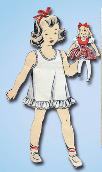 1940s Vintage Du Barry Sewing Pattern 5708 WWII Girls Easy Slip Size 12 30 Bust - Vintage4me2