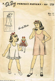1940s Vintage Du Barry Sewing Pattern 5708 WWII Girls Easy Slip Size 12 30 Bust - Vintage4me2