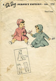 1940s Original Vintage Du Barry Pattern 5731 Baby Girls Coat and Bonnet Sz 6 mos