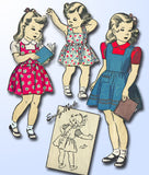 1940s Original Vintage Du Barry Pattern 5732 WWII Toddler Girls Pinafore Dress 4