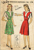 1940s Vintage Du Barry Sewing Pattern 5738 Uncut Misses WWII Jumper Dress Sz 36B
