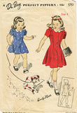 1940s Vintage Du Barry Sewing Pattern 5751 WWII Toddler Girls Princess Dress Sz4