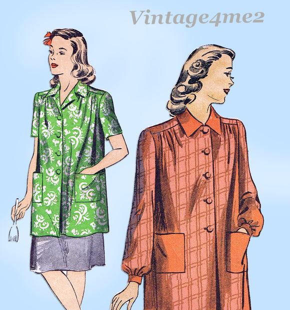 Du Barry 5761: 1940s Uncut WWII Misses Smock Sz 38 Bust Vintage Sewing Pattern