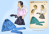 Du Barry 5763: 1940s Uncut Misses Hat Purse Gloves Sz LRG Vintage Sewing Pattern
