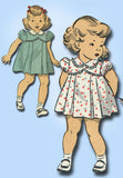 1940s Original Vintage Du Barry Sewing Pattern 5775 WWII Baby Girls Dress Size 1