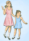 1940s Vintage Du Barry Sewing Pattern 5802 Easy WWII Toddler Girls Slip Size 4 - Vintage4me2