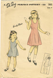 1940s Vintage Du Barry Sewing Pattern 5802 Easy WWII Toddler Girls Slip Size 4 - Vintage4me2