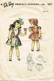 1940s Vintage Du Barry Sewing Pattern 5852 Toddler Girls Sun Dress & Bonnet Sz 4 - Vintage4me2
