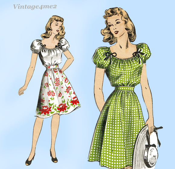 Du Barry 5854: 1940s Easy Misses Skirt & Blouse Size 34 B Vintage Sewing Pattern