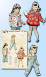 1940s Original Vintage Du Barry Pattern 5870 Baby Girls Overalls & Smock Top Sz2