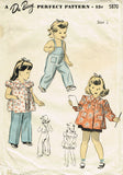 1940s Original Vintage Du Barry Pattern 5870 Baby Girls Overalls & Smock Top Sz2