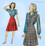 Du Barry 5910: 1940s WWII Misses Skirt & Blouse Size 32 B Vintage Sewing Pattern