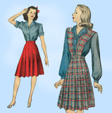 Du Barry 5910: 1940s WWII Misses Skirt & Blouse Size 32 B Vintage Sewing Pattern