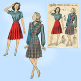 Du Barry 5910: 1940s WWII Misses Skirt & Blouse Size 32 B Vintage Sewing Pattern