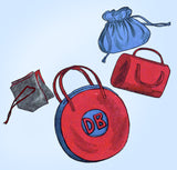 1940s Vintage Du Barry Sewing Pattern 5915 Rare WWII Purse Clutch Handbag Set