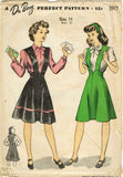 1940s Vintage Du Barry Sewing Pattern 5917 Uncut Misses Jumper & Blouse Sz 32 B