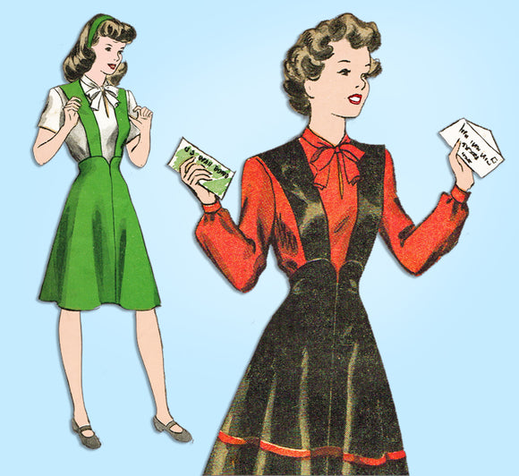 1940s Vintage Du Barry Sewing Pattern 5917 Uncut Misses Jumper & Blouse Sz 32 B