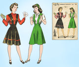 1940s Vintage Du Barry Sewing Pattern 5917 Uncut Misses Jumper & Blouse Sz 32 B