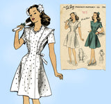 1940s Vintage Du Barry Sewing Pattern 5918 WWII Misses Pinafore Dress Size 30B