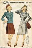 Du Barry 5937: 1940s Stunning WWII Misses Suit Size 32 B Vintage Sewing Pattern