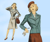 Du Barry 5937: 1940s Stunning WWII Misses Suit Size 32 B Vintage Sewing Pattern