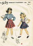 1940s Vintage Du Barry Sewing Pattern 5941 WWII Toddler Girls Skirt & Blouse Sz6 - Vintage4me2