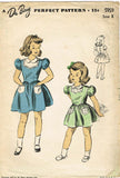 1940s Vintage Du Barry Sewing Pattern 5959 WWII Little Girls Dress Size 8 26B - Vintage4me2