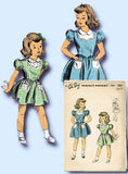1940s Vintage Du Barry Sewing Pattern 5959 WWII Little Girls Dress Size 8 26B - Vintage4me2