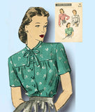 1940s Vintage Du Barry Sewing Pattern 6011 Uncut Misses WWII Blouse Size 36 Bust