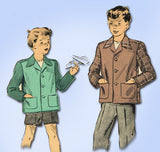 1940s Vintage Du Barry Sewing Pattern 6019 WWII Little Boys Sports Coat Size 10 - Vintage4me2