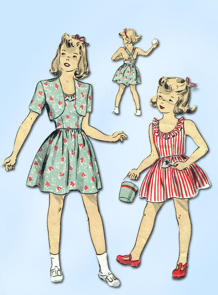 1940s Vintage Du Barry Sewing Pattern 6089 WWII Baby Girls Sun Dress Size 1 19B - Vintage4me2