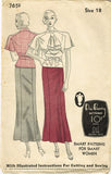 Du Barry 765: 1930s Stylish Misses Skirt & Blouse Sz 36 B Vintage Sewing Pattern - Vintage4me2