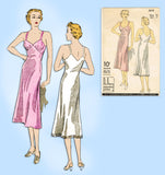 Du Barry D618: 1930s Easy Misses Slip w Bra Top Sz 34 B Vintage Sewing Pattern