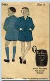 1930s Vintage Du Barry Sewing Pattern D463 Toddler Boys Lined Coat Size 4 - Vintage4me2