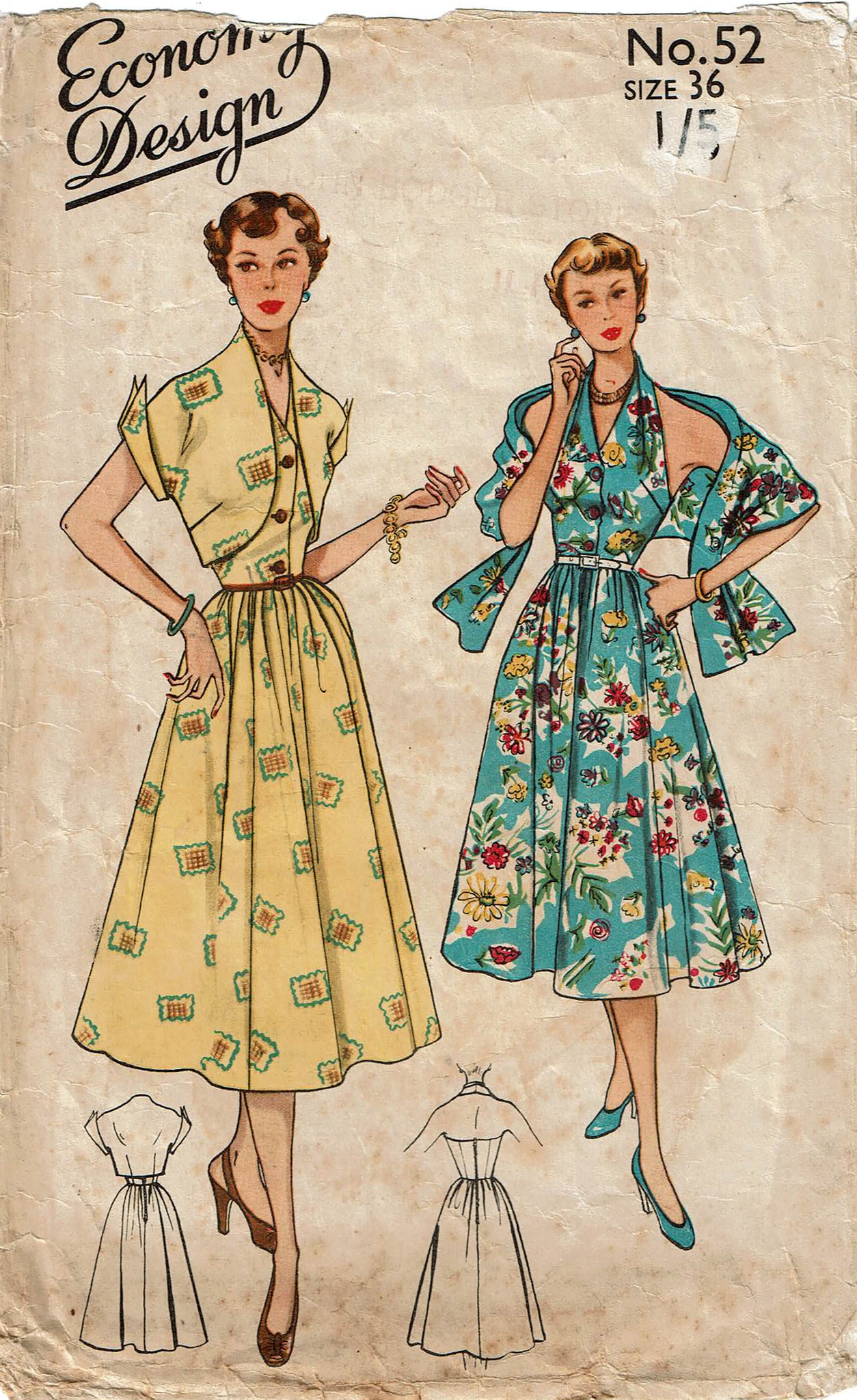 Economy Design 52: 1950s Misses Halter Dress Size 36 Bust Vintage Sewi –  Vintage4me2